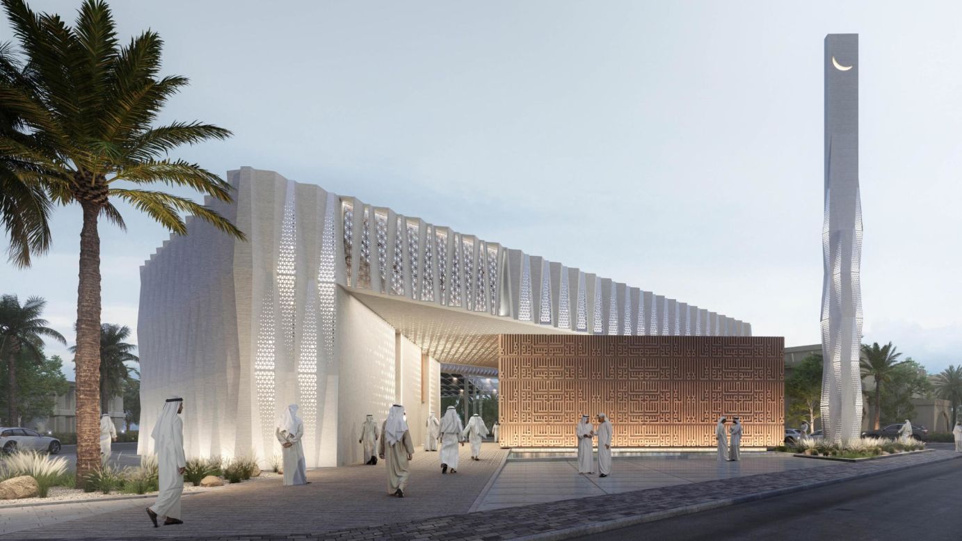 Dubai will soon be home to the world's first 3D-printed mosque. The emirate's Islamic Affairs and Charitable Activities Department (IACAD) has commissioned the building for Bur Dubai, shown in this rendering. Work is set to begin at the end of this year.