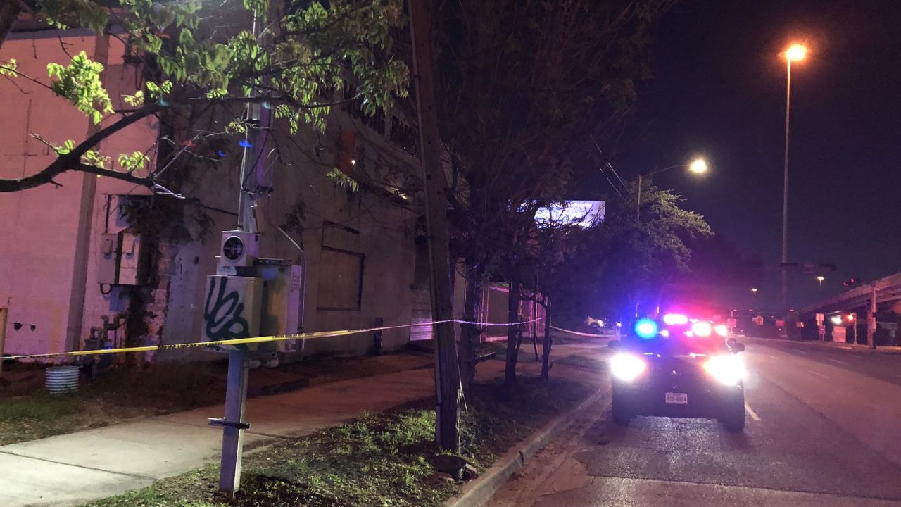 Police respond to the fatal shooting of 46-year-old Elliot Nix in Houston on April 11. 