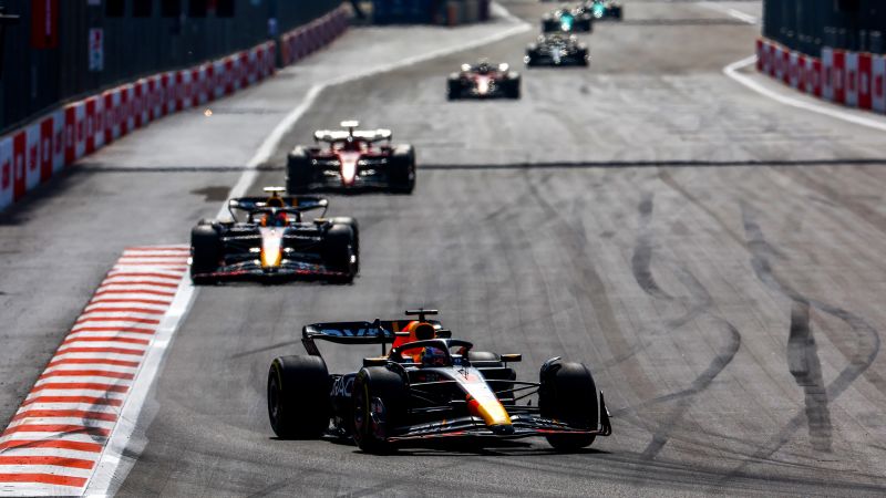 NextImg:Sergio Perez cruises to victory at Azerbaijan Grand Prix after Max Verstappen loses time under safety car | CNN