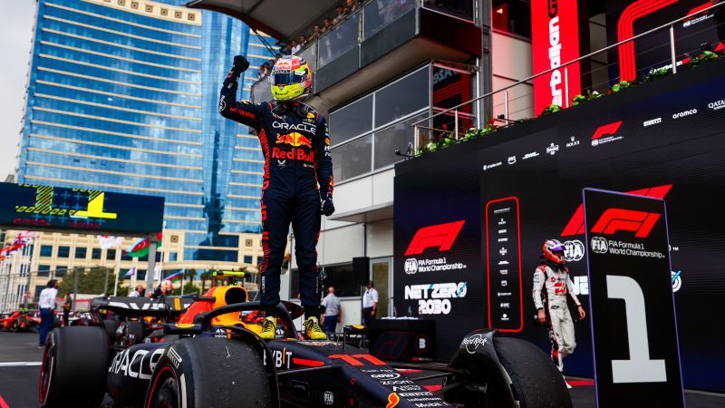 Azerbaijan Grand Prix Sergio Perez cruises to victory after Max Verstappen loses time CNN