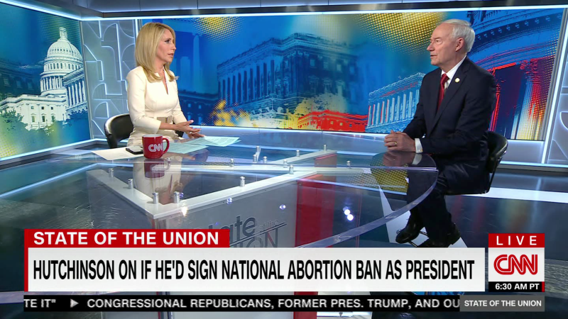 Hutchinson: I would sign federal abortion ban but push for exceptions | CNN Politics