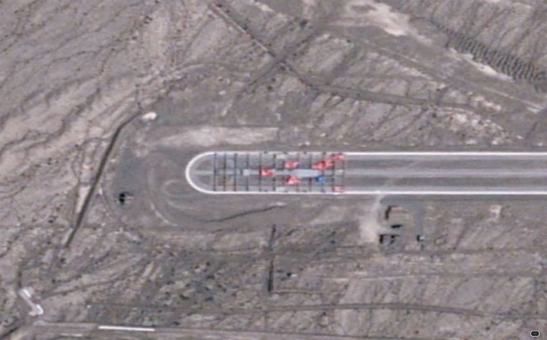 On August 10, 2022, a BlackSky satellite imaged the cradle out of the hangar and sitting at the pivot point on the runway. Tarps covering parts of the cradle indicate it may have been undergoing some sort of test or maintenance.