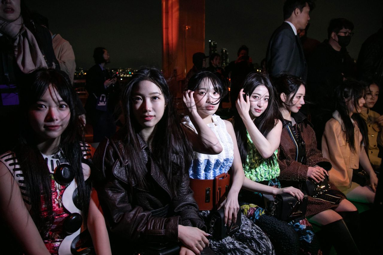 Members of K-pop girl band Le Sserafim were among celebrities attending the Louis Vuitton show on April 29, 2023 in Seoul, South Korea.