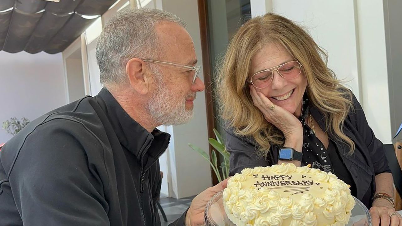 Tom Hanks and Rita Wilson celebrated their 35th wedding anniversary with this photo posted on Wilson's social media accounts.