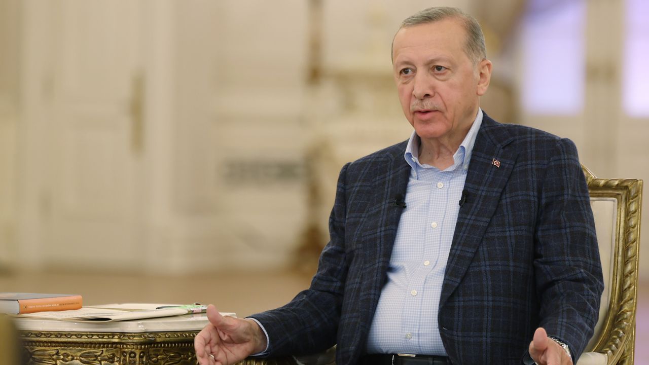 Turkish President Recep Tayyip Erdogan announces the death of the ISIS leader on April 30, 2023. 