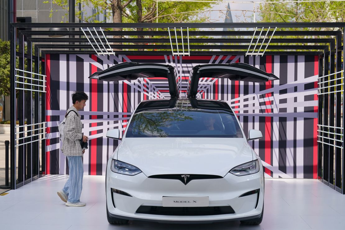 A Tesla Model X Plaid, a new super-fast version of the SUV.