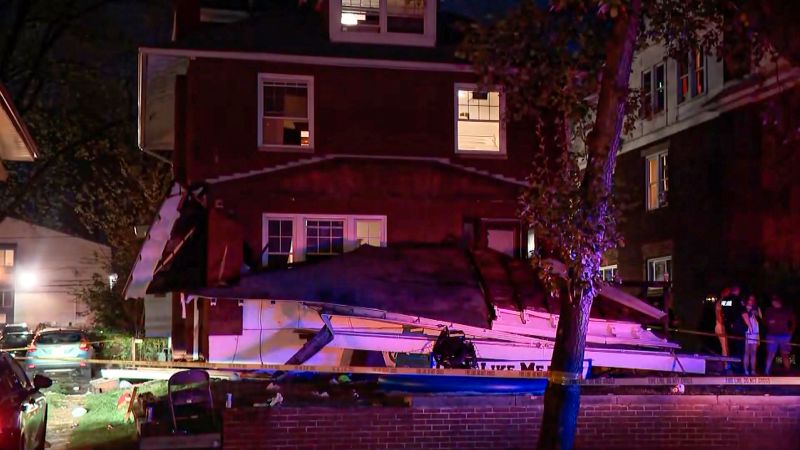 Too many students standing on top of a home near Ohio State University led to its roof collapsing, leaving at least 14 people hospitalized