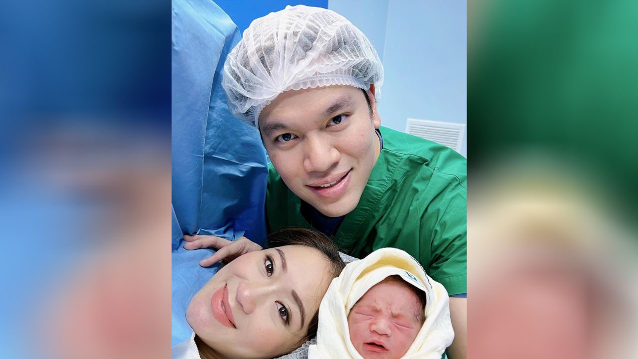 Thai prime minister candidate Paetongtarn Shinawatra shared a photo on Instagram of her with her husband and newborn son on May 1, 2023.