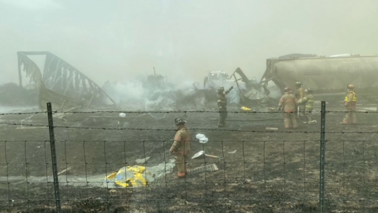 A dust storm is to blame for a major pileup on a highway in Central Illinois on Monday, officials said.