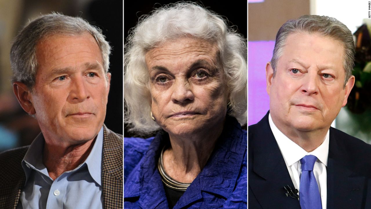 George W. Bush, Sandra Day O'Connor and Al Gore.