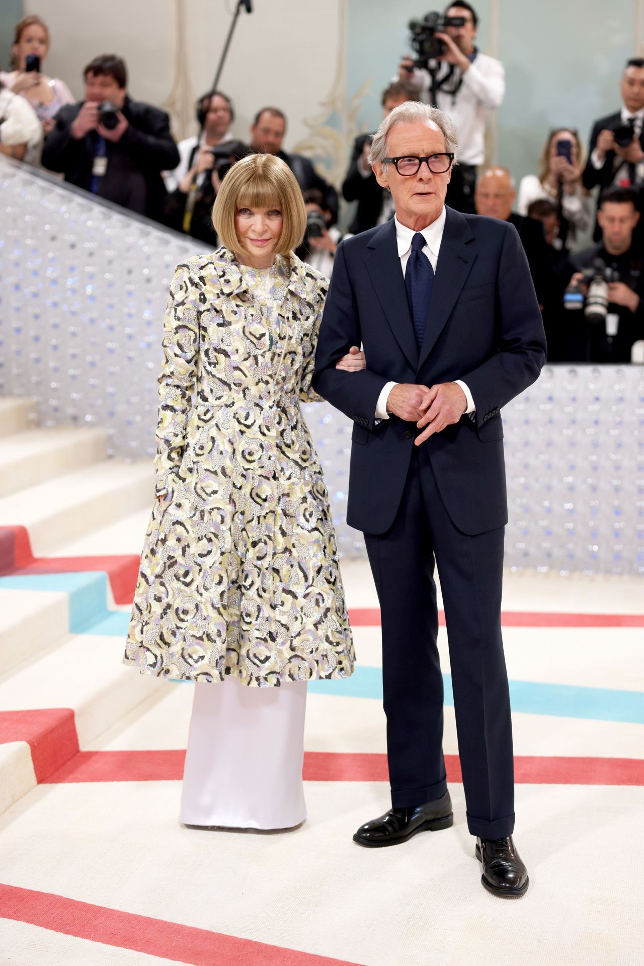 Vogue editorial director Anna Wintour arrived with actor Bill Nighy.