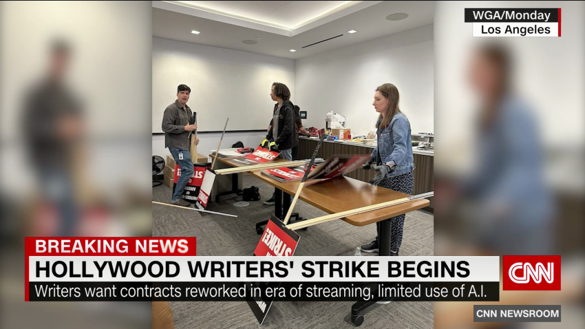 exp hollywood writers strike brian lowry intv 050202ASEG1 cnni world_00002001.png