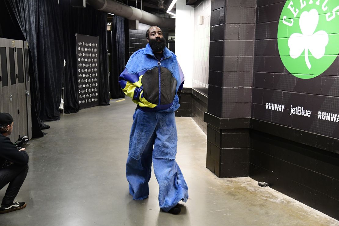 Harden stole the show pre-game on the night of the Met Gala.