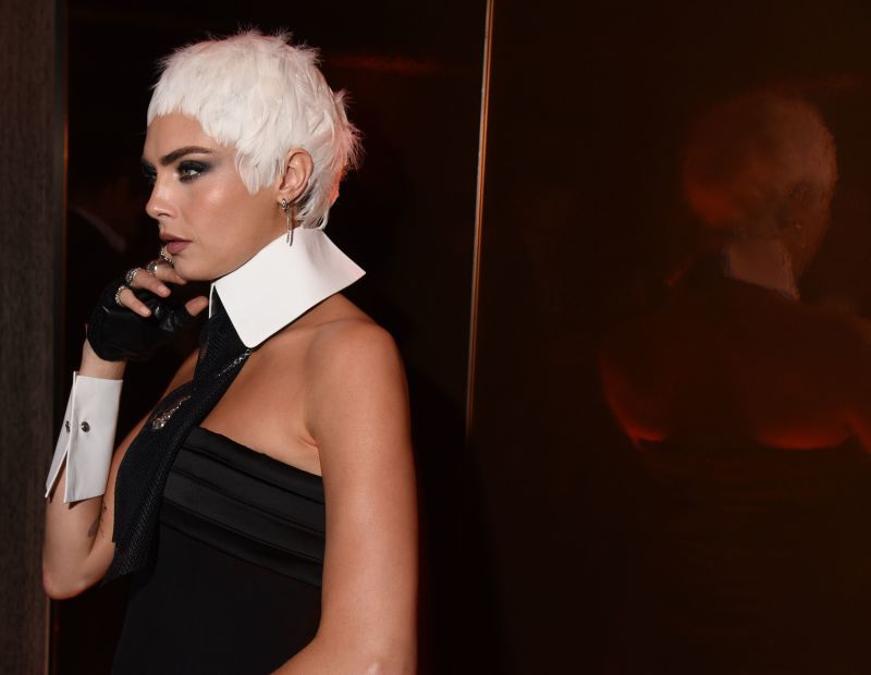 Look of the Week Cara Delevingne as Karl Lagerfeld in a white