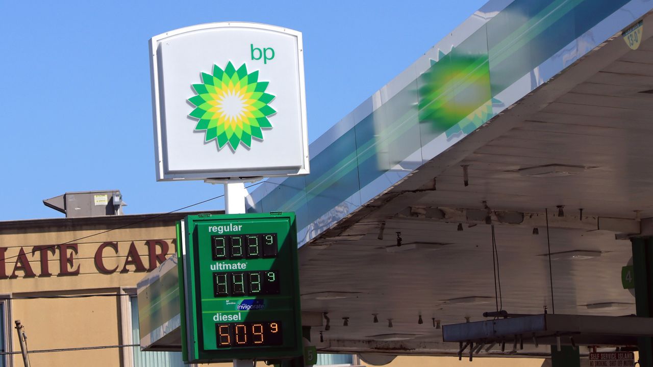 A BP gas station on September 15, 2022 in Farmingdale, New York, United States.