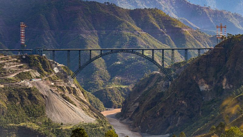 NextImg:Taller than the Eiffel Tower, India constructs world's highest railway bridge in Kashmir | CNN