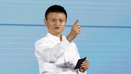 Jack Ma, founder and chairman of China's e-commerce giant Alibaba, speaks at the World Internet of Things Exposition (WIOT) in Wuxi City, east China's Jiangsu Province, Sept. 10, 2017.