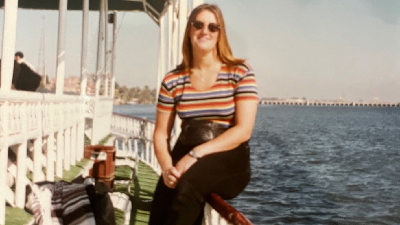 <strong>Sailing down the Nile:</strong> "To be able to say I fell in love while sailing down the Nile under the moon and stars sounds very romantic but that's exactly what happened," Christina tells <a href="https://cnn.com/travel" target="_blank">CNN Travel</a> today. Here she is pictured on board the Kimo.