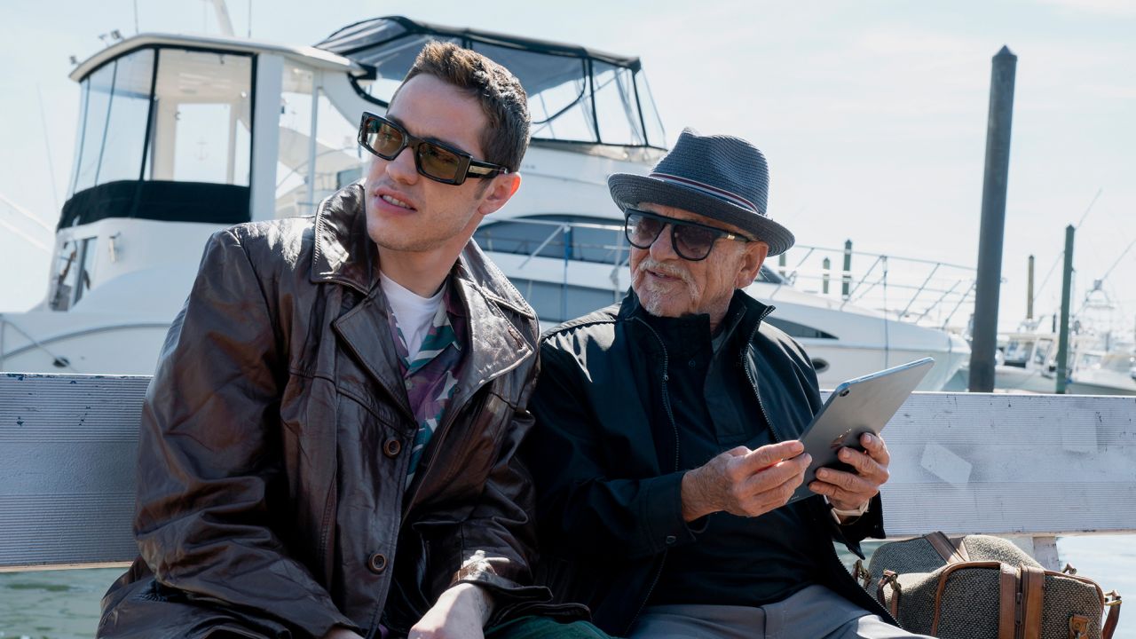 Pete Davidson and Joe Pesci in "Bupkis," a Peacock comedy loosely based on Davidson's life.
