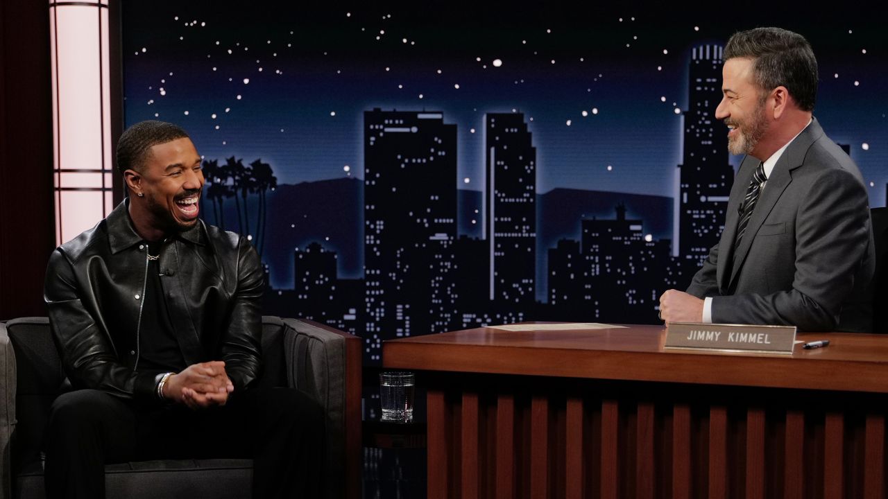 (From left) Michael B. Jordan and Jimmy Kimmel on 'Jimmy Kimmel Live!'