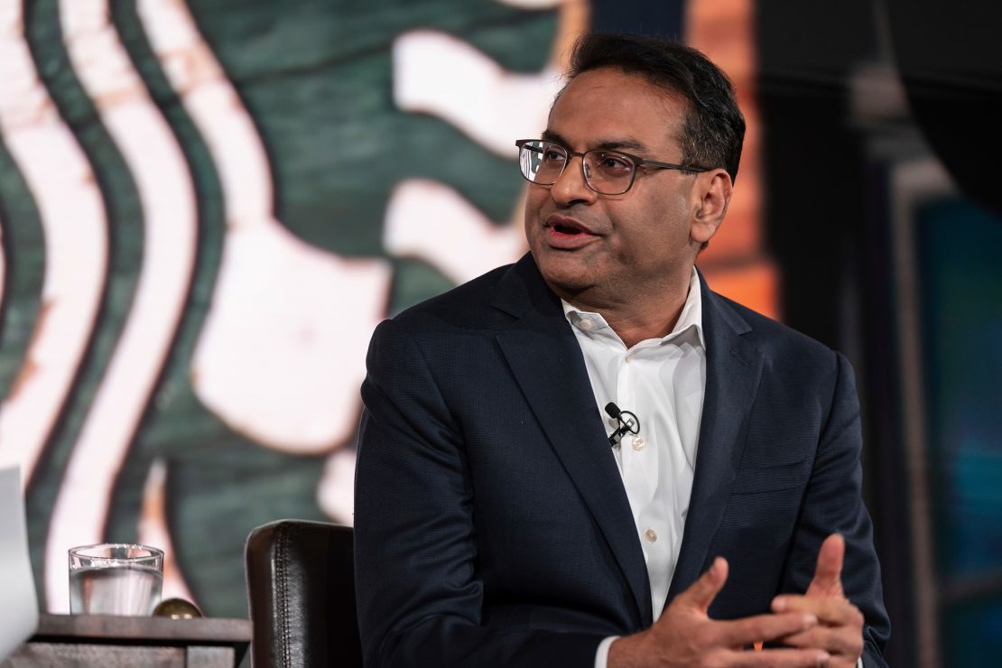 Laxman Narasimhan at Starbucks Investor Day, Tuesday, Sept. 13, 2022, in Seattle. 