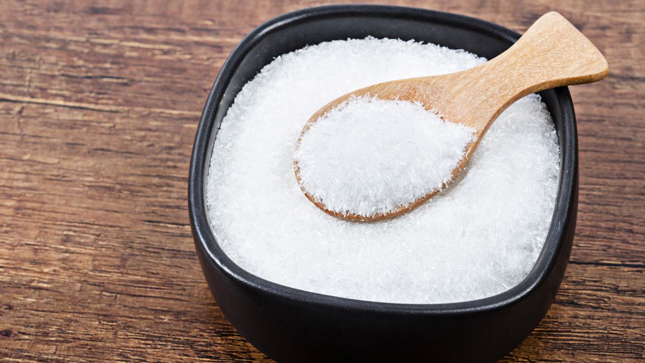 Monosodium glutamate is the crystalized form of glutamate, a substance found in many foods.