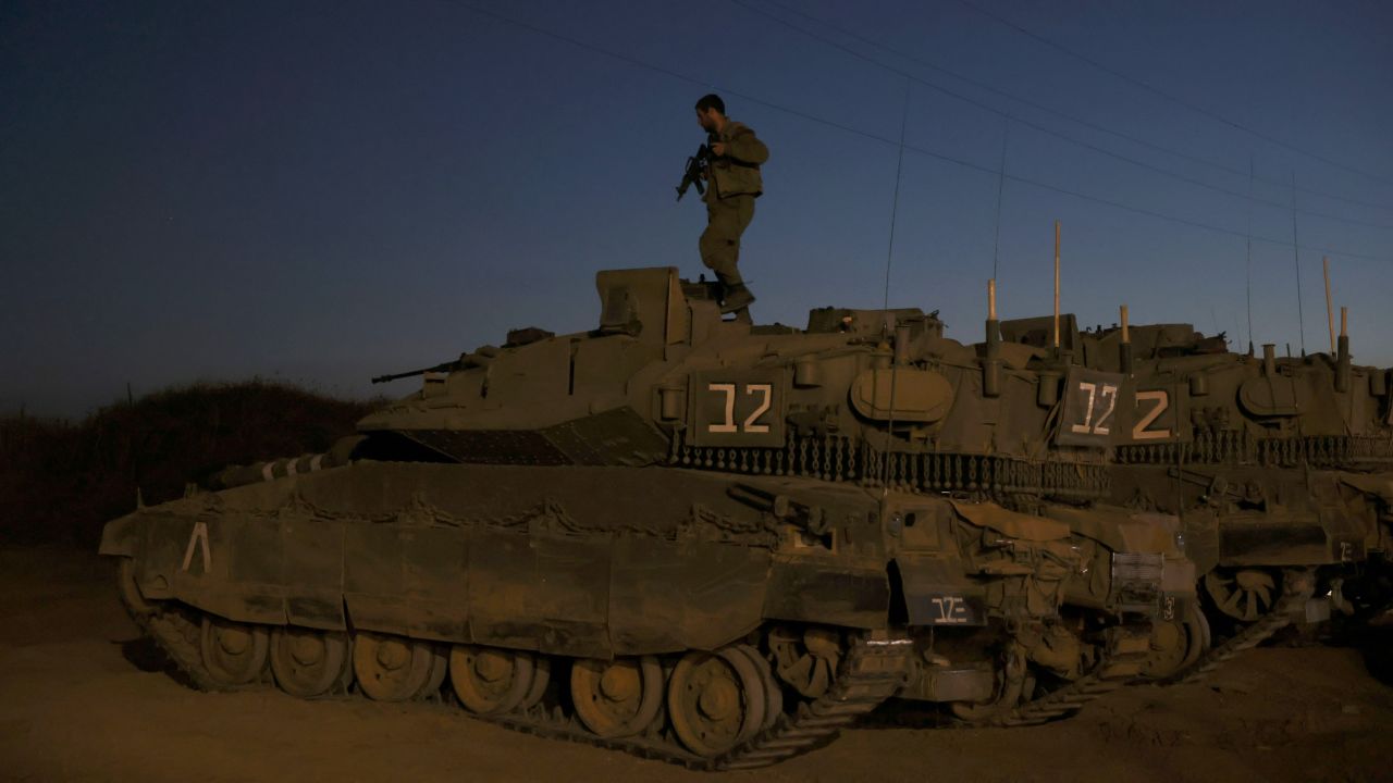 Israeli soldiers along the Gaza border on May 2, 2023. 