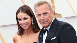 HOLLYWOOD, CALIFORNIA - MARCH 27: Christine Baumgartner and Kevin Costner attend the 94th Annual Academy Awards at Hollywood and Highland on March 27, 2022 in Hollywood, California. (Photo by David Livingston/Getty Images)