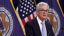 Federal Reserve Board Chairman Jerome Powell holds a news conference following a Federal Open Market Committee meeting at the Federal Reserve on March 22 in Washington, DC. 