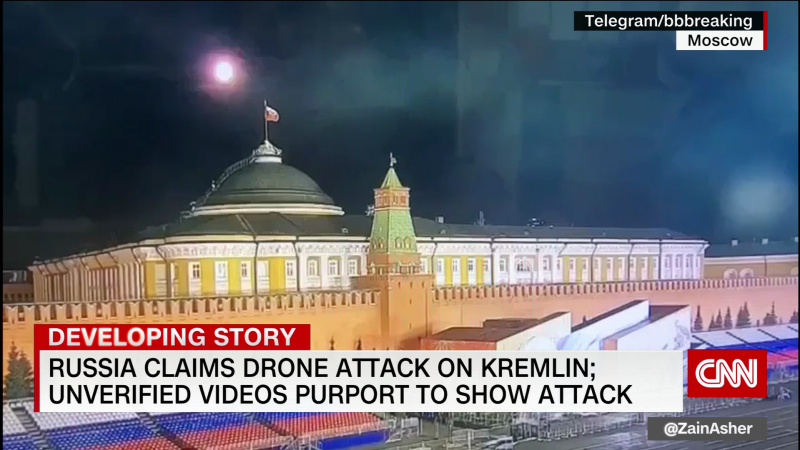 Russia claims drone attack on Kremlin; unverified videos purport to show attack | CNN