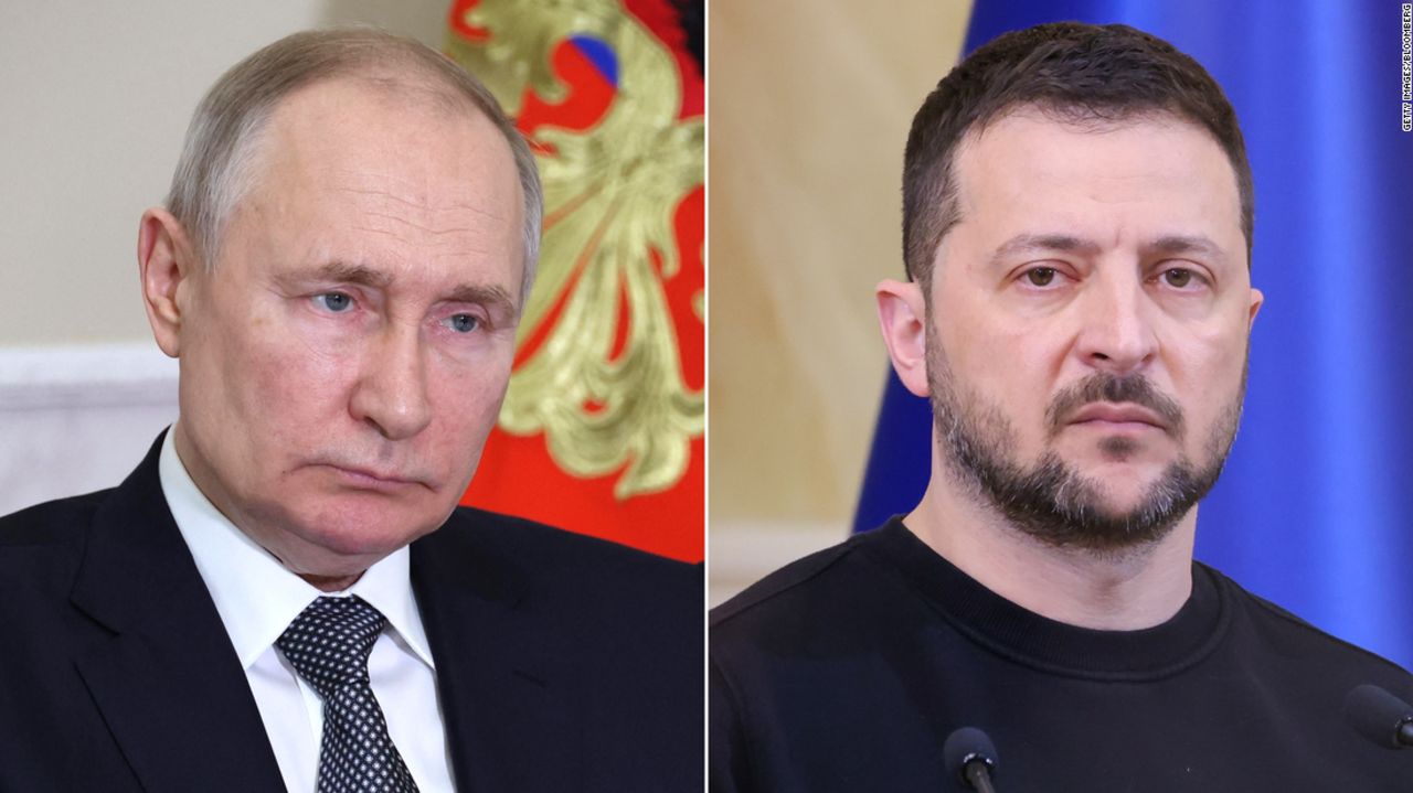 Russian President Vladimir Putin and Ukrainian president Volodymyr Zelensky