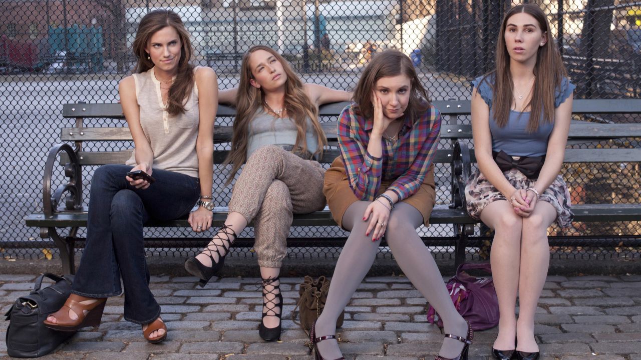 (from left) Alison Williams, Jemima Kirke, Lena Dunham and Zosia Mamet in 'Girls.'
