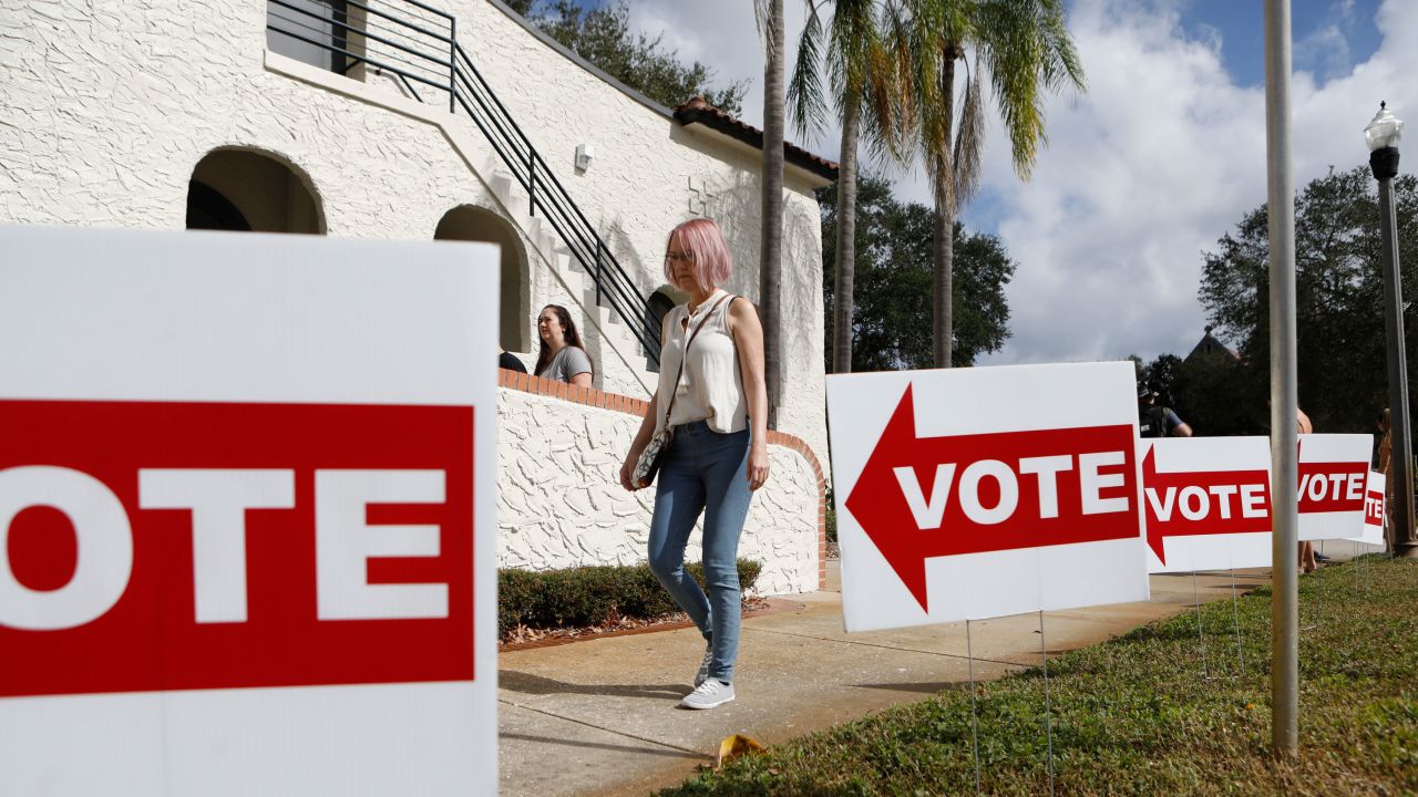 Pinellas County residents go to cast their ballots on November 8, 2022, in St. Petersburg, Florida. 