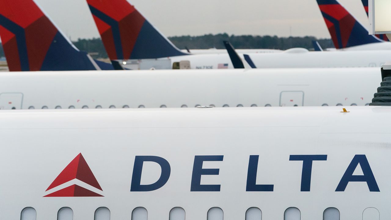 Delta Air Lines planes are seen at Atlanta's Hartsfield-Jackson International Airport in a 2021 file photo. 