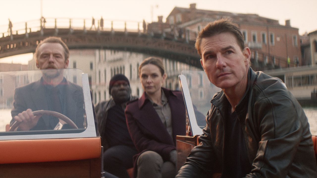 (From left): Simon Pegg, Ving Rhames, Rebecca Ferguson and Tom Cruise in "Mission: Impossible - Dead Reckoning, Part One."