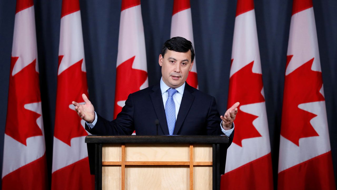Canadian conservative MP Michael Chong speaks at a news conference in Ottawa, Canada, in 2016. 