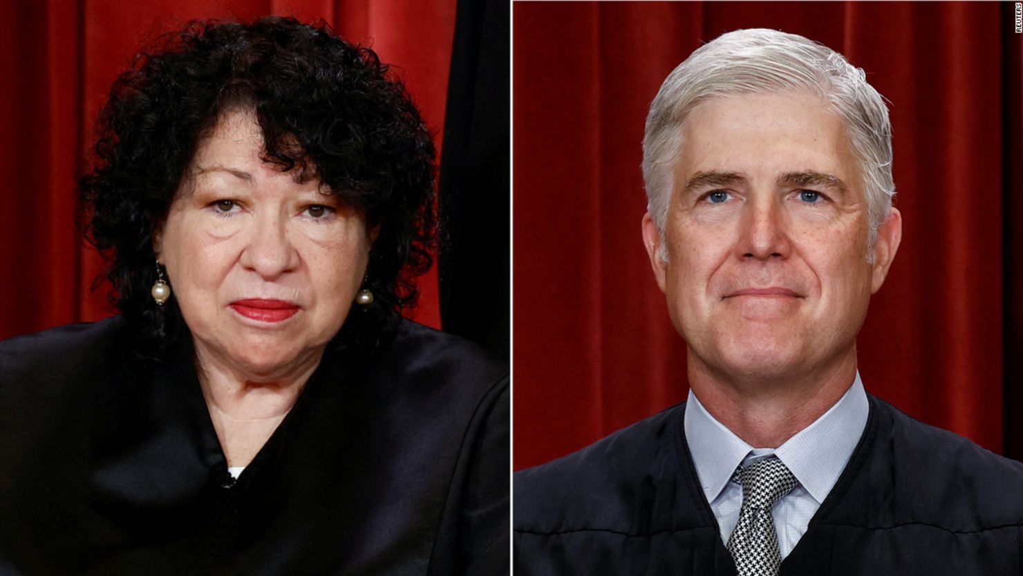 U.S. Supreme Court Justices Sonia Sotomayor and Neil Gorsuch.