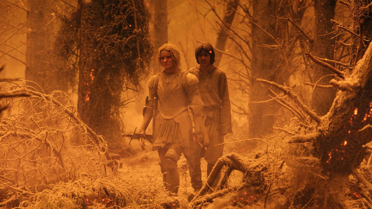 (From left) Morfydd Clark and Tyroe Muhafidin in 'Lord of the Rings: The Rings of Power.'