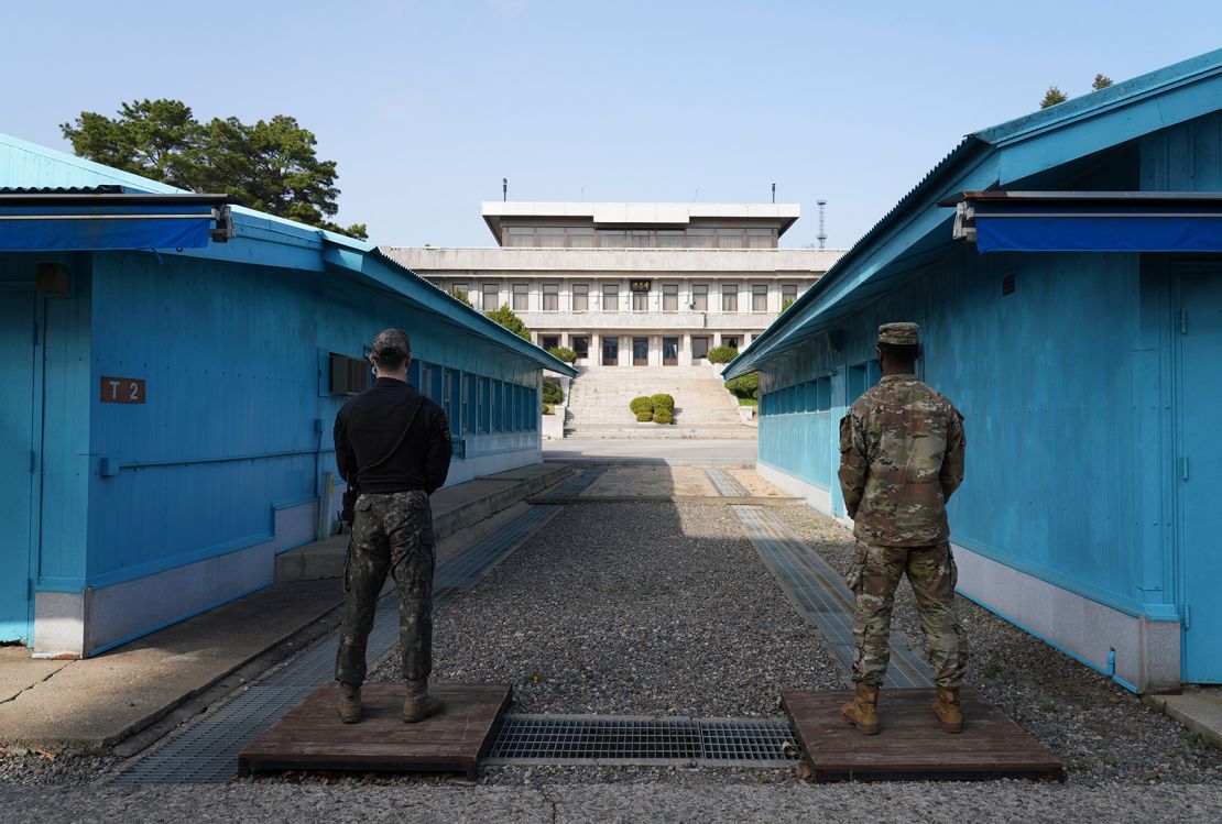 The DMZ demilitarized zone stretches for 160 miles between the two Koreas.