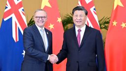 Chinese President Xi Jinping meets with Australian Prime Minister Anthony Albanese in Bali, Indonesia, Nov. 15, 2022. 