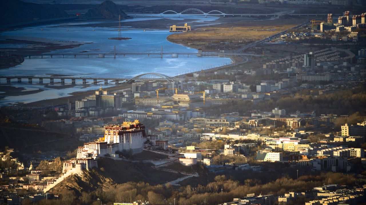 A view of Lhasa in Tibet.