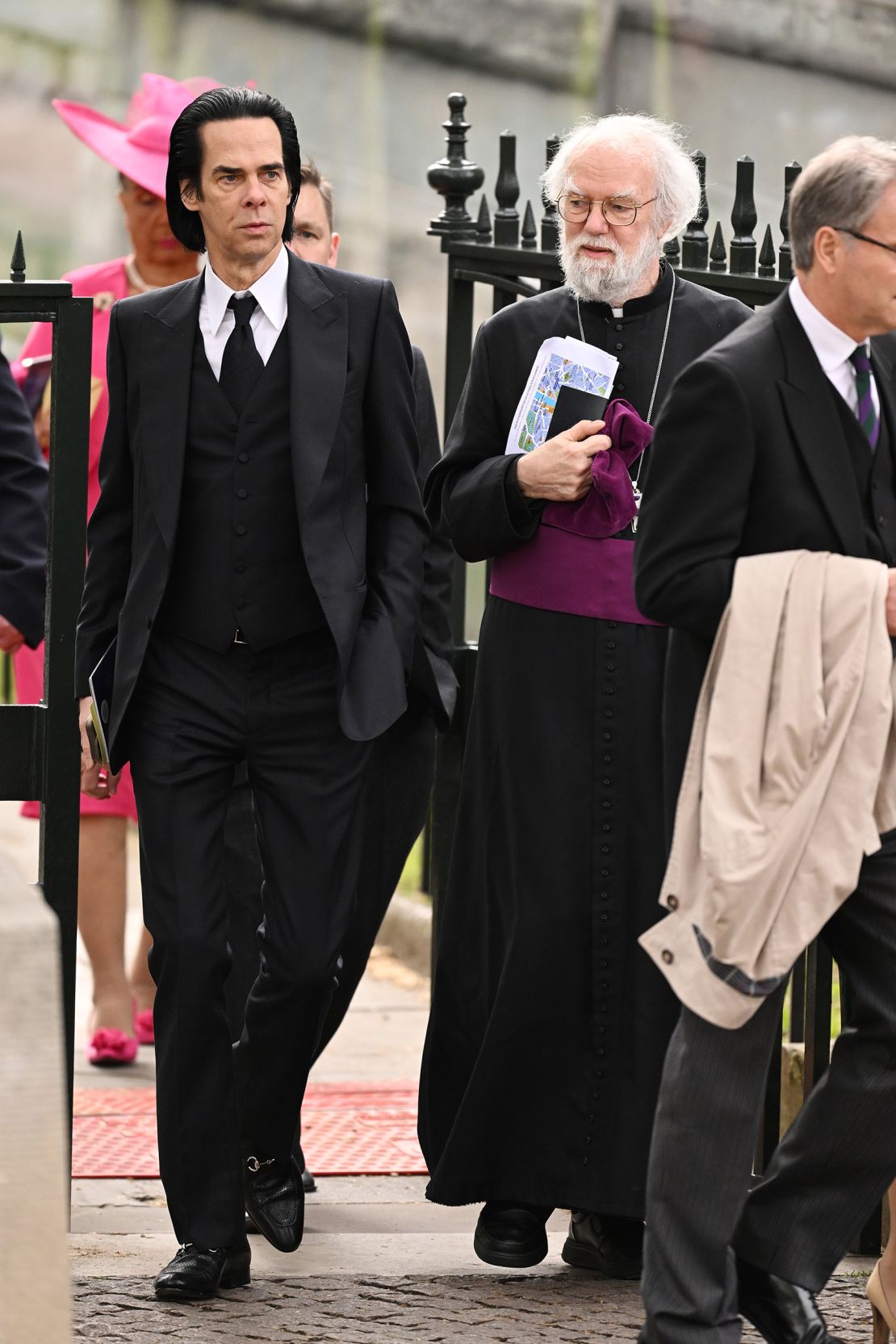 Nick Cave and Rowan Williams spotted at the coronation of King Charles III and Queen Camilla.