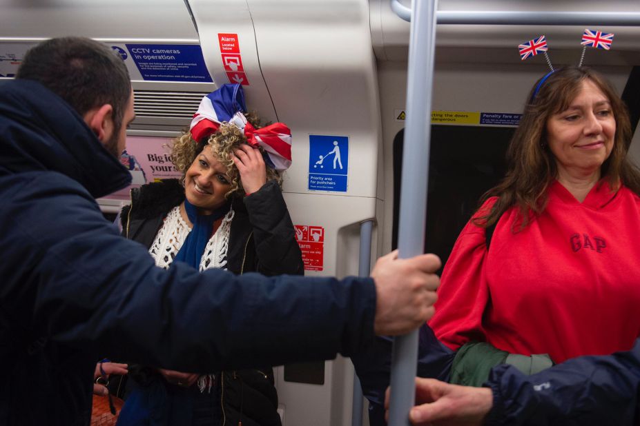 People travel into London on Saturday to be a part of the historic day.
