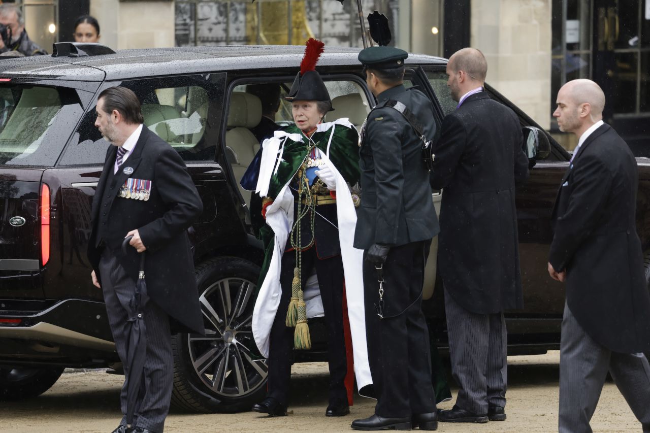 Princess Anne's military look stood out from the rest of the crowd of attendees.