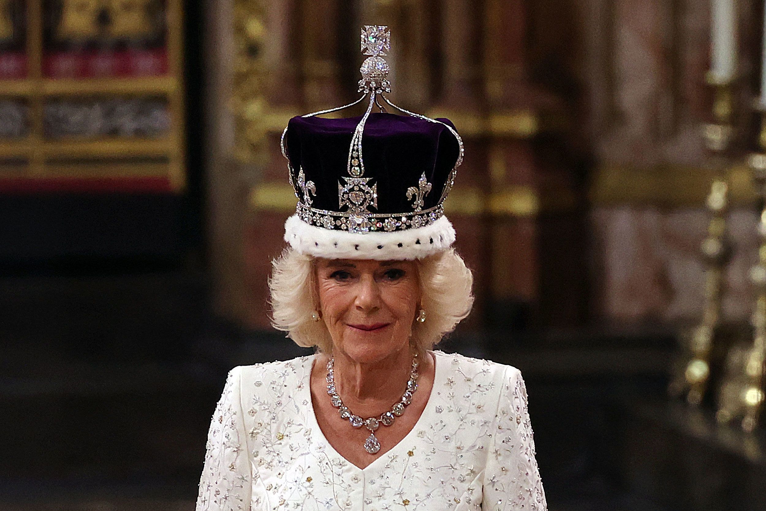 Queen Camilla Wears Historic Crown for King Charles's First State