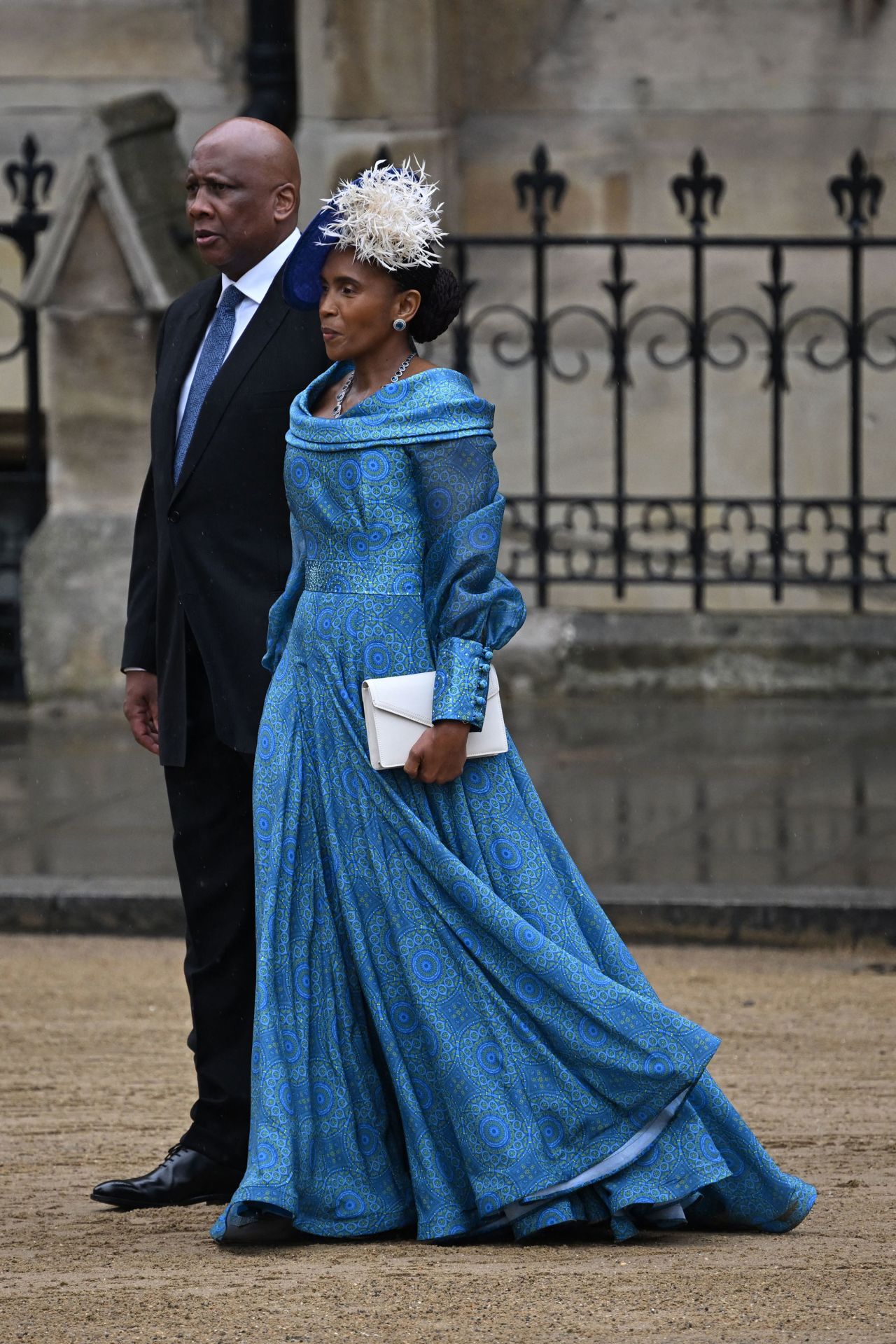 King Letsie III and Masenate Mohato Seeiso, Queen of Lesotho arrive at Westminster Abbey.