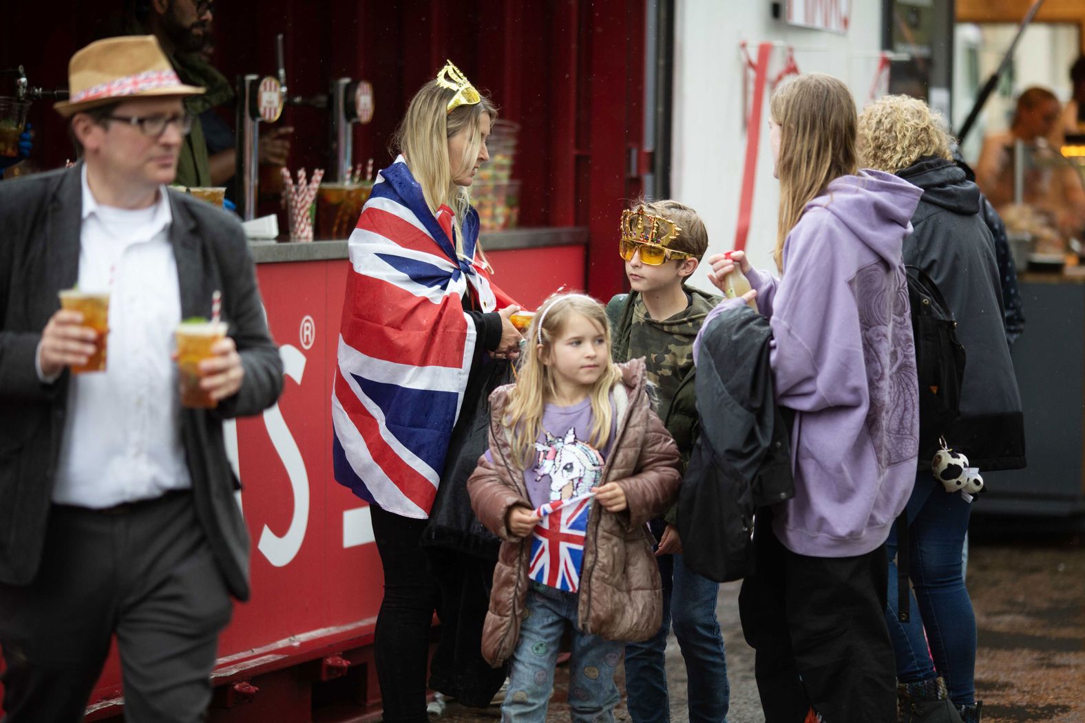 Union Flags were a common sight along the procession routes on Saturday.