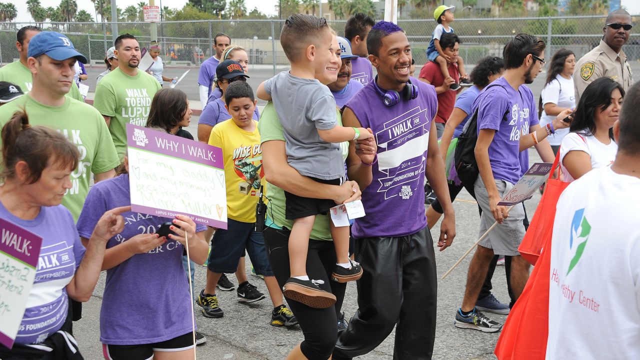Lupus warrior Nick Cannon attends the Walk to End Lupus Now event at Exposition Park on September 20, 2014 in Los Angeles, California.