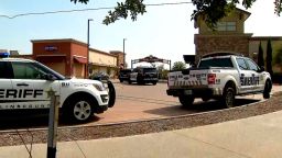 Law enforcement arrive at an outlet mall in Allen, Texas, following reports of an active shooter.