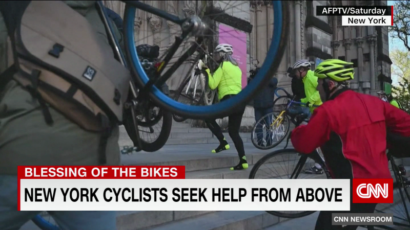 New York cyclists gather for the Blessing of the Bikes | CNN